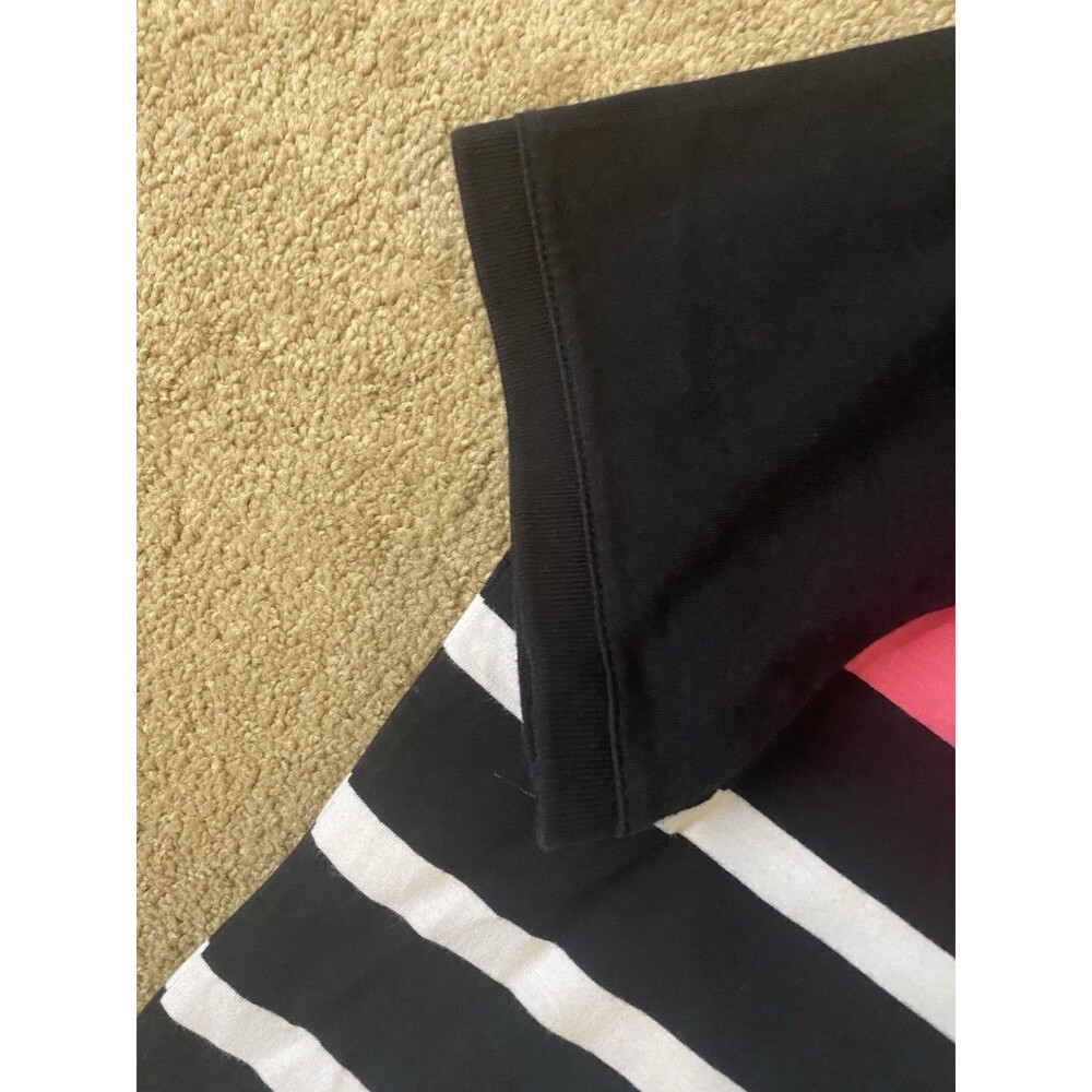 Lauren Ralph Lauren Active Striped Polo Shirt Y2k Era Black White Pink Women 1X - Picture 10 of 14